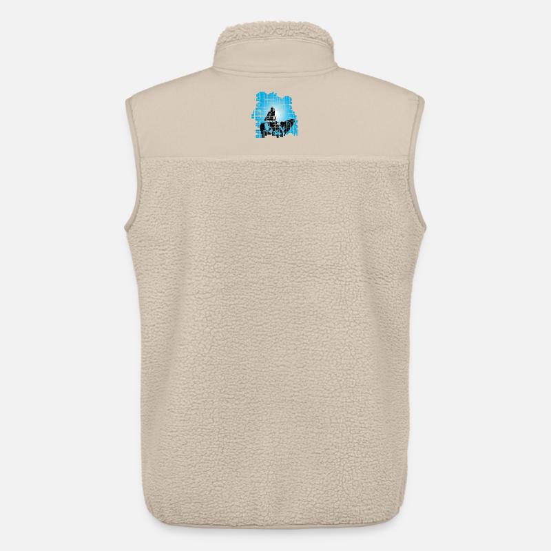 Katze im Pixelraster Blau - Unisex Sherpaweste von Stanley/Stella - Beige