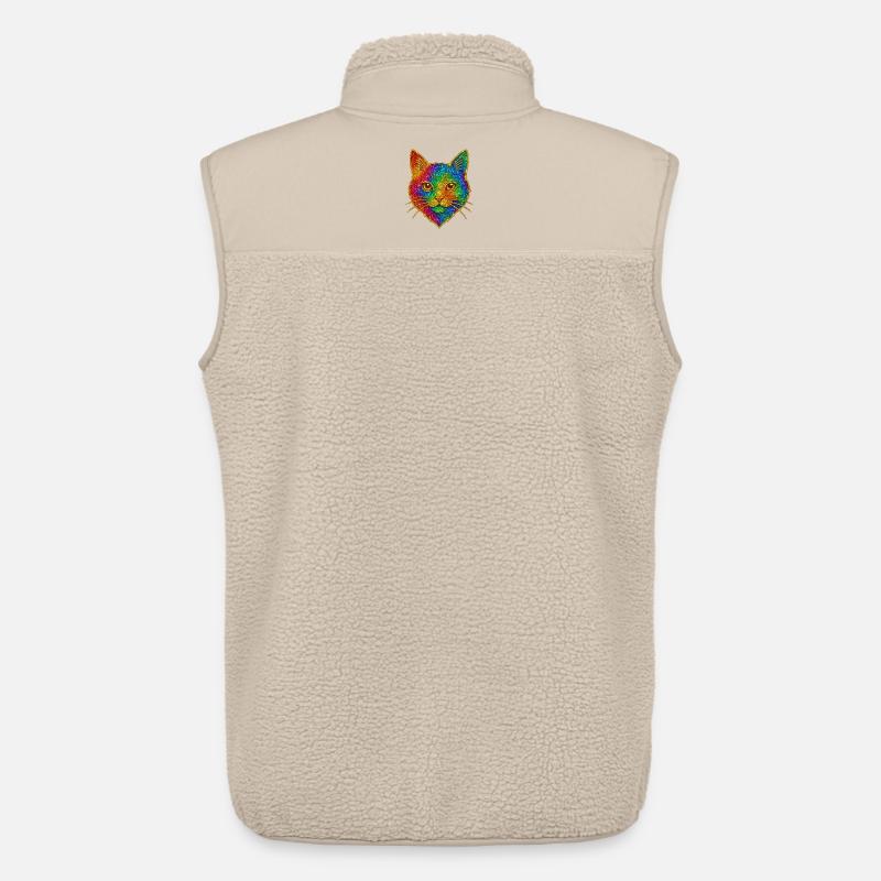 Regenbogen-Glitzerkatze Goldrand - Unisex Sherpaweste von Stanley/Stella - Beige