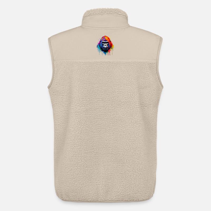 Regenbogen-Gorilla Kunst-Splash - Unisex Sherpaweste von Stanley/Stella - Beige