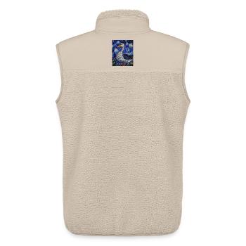 Goose Duck Bird Van Gogh Style Starry Night - Unisex Sherpa Gilet by Stanley/Stella - beige - Back - AI Model Male 178 light (178cm)