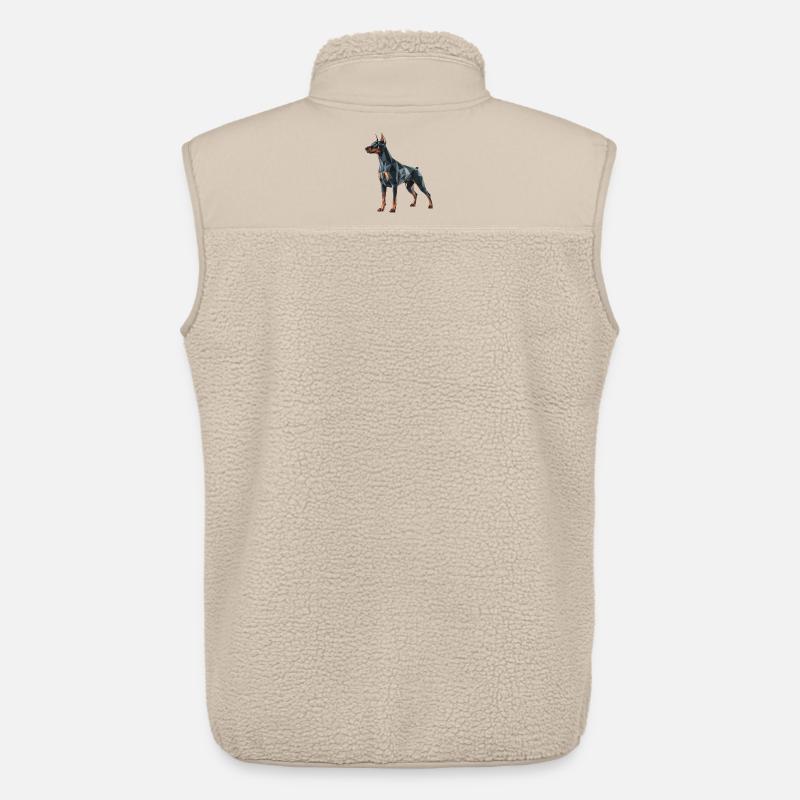 Dobermann - Cooles Low-Poly-Logo - Unisex Sherpaweste von Stanley/Stella - Beige