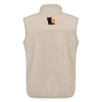 Cat silhouette in orange - Unisex Sherpa Gilet by Stanley/Stella - beige - Back - AI Model Male 178 light (178cm)