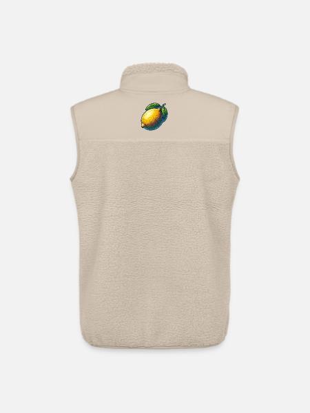 Bright lemon and green leaves - Unisex Sherpa Gilet by Stanley/Stella - beige