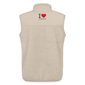 I love Satrouville - Unisex Sherpa Gilet by Stanley/Stella - beige - Back - AI Model Male 178 light (178cm)