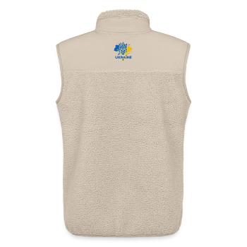Blue Trident Ukraine Emblem - Unisex Sherpa Gilet by Stanley/Stella - beige - Back - AI Model Male 178 light (178cm)
