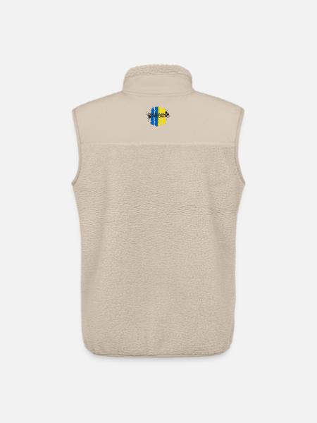 L’Ukraine Pays Libre Drapeau Art - Veste sans manches sherpa unisexe Stanley/Stella - beige