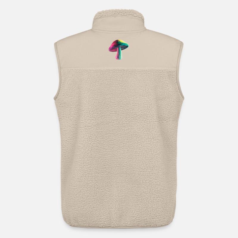 Champignon - Logo Low Poly cool - Veste sans manches sherpa unisexe Stanley/Stella - beige