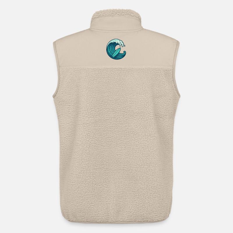 Surf Welle – Retro Surfbrett Design - Unisex Sherpaweste von Stanley/Stella - Beige