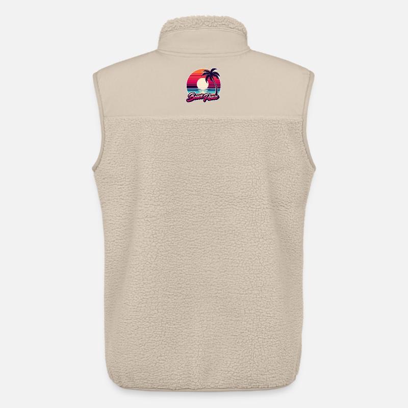 Coucher de soleil plage Beach Please - Veste sans manches sherpa unisexe Stanley/Stella - beige
