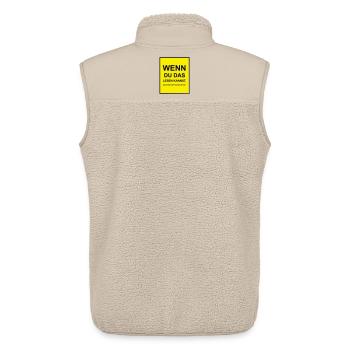 If you can read this - Unisex Sherpa Gilet by Stanley/Stella - beige - Back - AI Model Male 178 light (178cm)