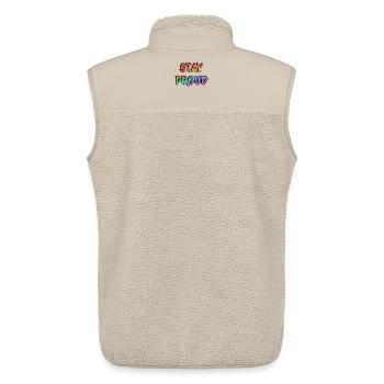 Restez fiers - Veste sans manches sherpa unisexe Stanley/Stella - beige - Dos - AI Model Male 178 light (178cm)