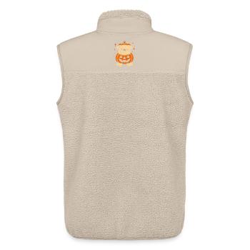 Jack-o-Lantern Pumpkin Dog - Unisex Sherpa Gilet by Stanley/Stella - beige - Back - AI Model Male 178 light (178cm)