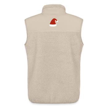 Chapeau de Père Noël rouge avec bordure en fourrure - Veste sans manches sherpa unisexe Stanley/Stella - beige - Dos - AI Model Male 178 light (178cm)
