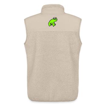 Frog grins cool funny comic crazy toad - Unisex Sherpa Gilet by Stanley/Stella - beige - Back - AI Model Male 178 light (178cm)