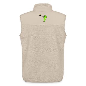 Frog catches fly tongue mosquito eat hunger toad - Unisex Sherpa Gilet by Stanley/Stella - beige - Back - AI Model Male 178 light (178cm)