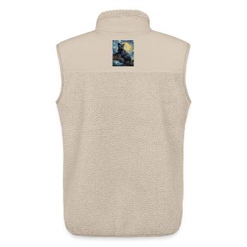 Panther Van Gogh Style Starry Night - Unisex Sherpa Gilet by Stanley/Stella - beige - Back - AI Model Male 178 light (178cm)