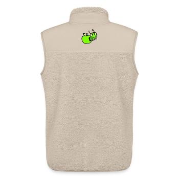 Raupe guckt Apfel Loch Comic lustig süß niedlich - Unisex Sherpaweste von Stanley/Stella - Beige - Hinten - AI Model Male 178 light (178cm)