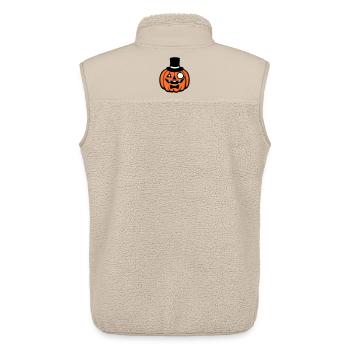 Distinguished Pumpkin Top Hat Monocle Halloween Empire - Unisex Sherpa Gilet by Stanley/Stella - beige - Back - AI Model Male 178 light (178cm)
