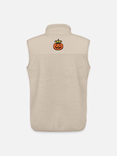 Halloween Pumpkin King Crown King Pumpkin Ruler - Unisex Sherpa Gilet by Stanley/Stella - beige