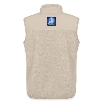 Wegweiser des Lichts im Unicornenwald - Unisex Sherpaweste von Stanley/Stella - Beige - Hinten - AI Model Male 178 light (178cm)