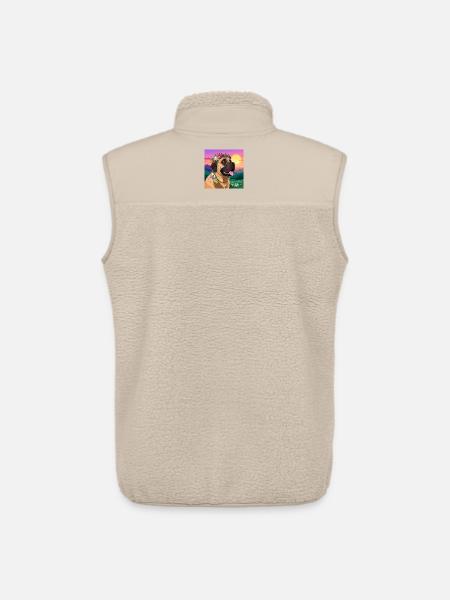 Mastiff with floral wreath - Unisex Sherpa Gilet by Stanley/Stella - beige