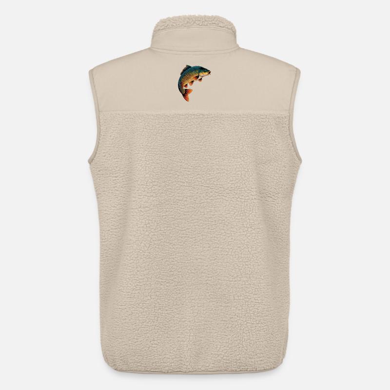 Springender Karpfen  - Unisex Sherpaweste von Stanley/Stella - Beige