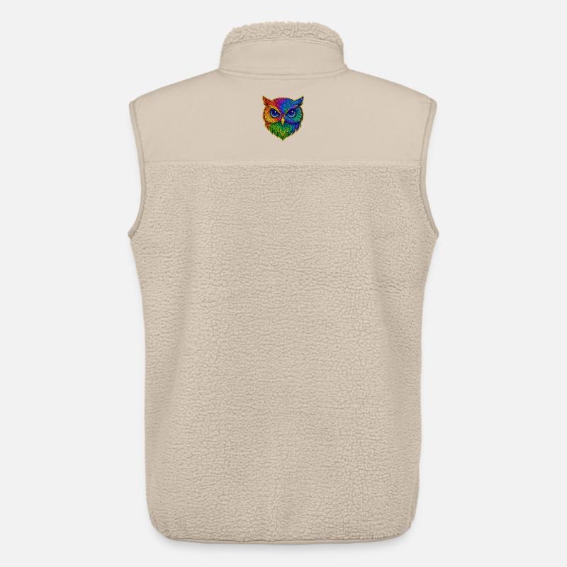 Eule | Waldkauz | Regenbogen Eulenzauber - Unisex Sherpaweste von Stanley/Stella - Beige