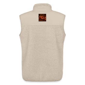 Halloween - Citrouille - Veste sans manches sherpa unisexe Stanley/Stella - beige - Dos - AI Model Male 178 light (178cm)