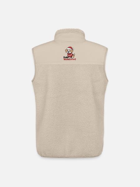 Weihnachtshund – Frohe Weihnachten! - Unisex Sherpaweste von Stanley/Stella - Beige