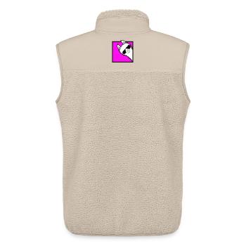 Lama Cool jette un œil autour des lunettes de soleil latérales du coin Alpaga - Veste sans manches sherpa unisexe Stanley/Stella - beige - Dos - AI Model Male 178 light (178cm)