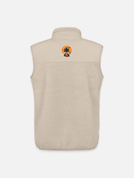 Halloween Cat with Halloween Pumpkin - Unisex Sherpa Gilet by Stanley/Stella - beige
