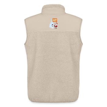 Santa67 Countdown Weihnachtsschild - Unisex Sherpaweste von Stanley/Stella - Beige - Hinten - AI Model Male 178 light (178cm)