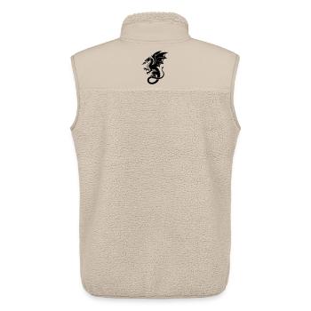 Puissant dragon | Tatouage Tribal Noir - Veste sans manches sherpa unisexe Stanley/Stella - beige - Dos - AI Model Male 178 light (178cm)