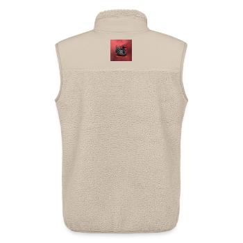 Black Swan with Skulls - Unisex Sherpa Gilet by Stanley/Stella - beige - Back - AI Model Male 178 light (178cm)