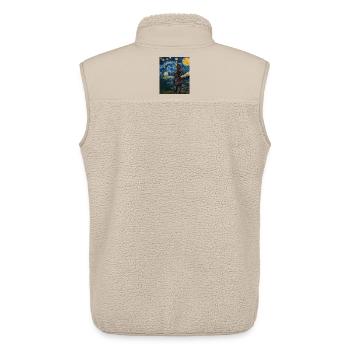 Samurai Japan Van Gogh Style Starry Night - Unisex Sherpaweste von Stanley/Stella - Beige - Hinten - AI Model Male 178 light (178cm)