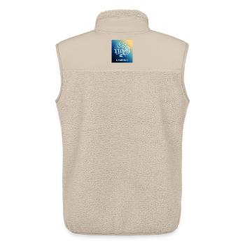 Nuit Forêt Camping Camping - Veste sans manches sherpa unisexe Stanley/Stella - beige - Dos - AI Model Male 178 light (178cm)