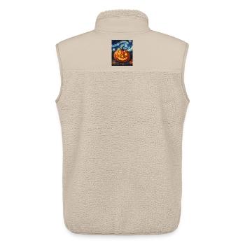 Kürbis Halloween Van Gogh Style Starry Night - Unisex Sherpaweste von Stanley/Stella - Beige - Hinten - AI Model Male 178 light (178cm)