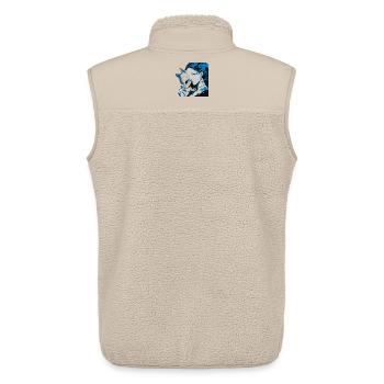 Young woman blue mask portrait with flowers - Unisex Sherpa Gilet by Stanley/Stella - beige - Back - AI Model Male 178 light (178cm)