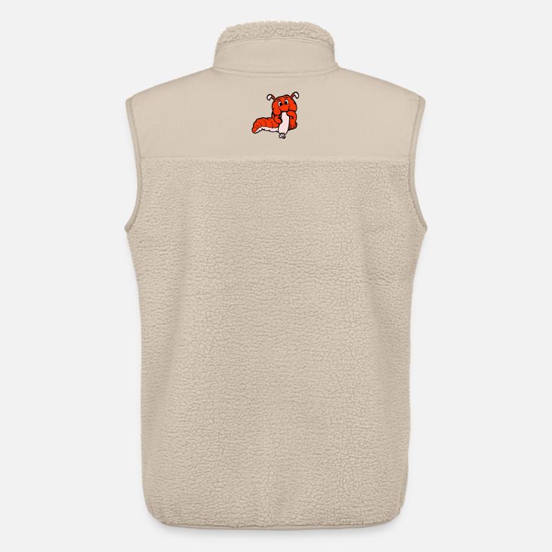 Raupe Wurm Glücklich Isst Wurst Würstchen Hot Dog - Unisex Sherpaweste von Stanley/Stella - Beige