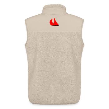 Rotes Segelboot Silhouette - Unisex Sherpaweste von Stanley/Stella - Beige - Hinten - AI Model Male 178 light (178cm)