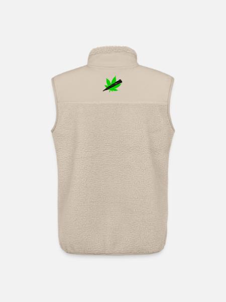 Neon Cannabis Leaf Graphic - Unisex Sherpa Gilet by Stanley/Stella - beige