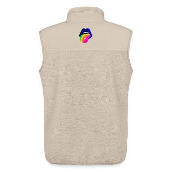 Rainbow Tongue Pop Art Lips - Unisex Sherpa Gilet by Stanley/Stella - beige - Back - AI Model Male 178 light (178cm)