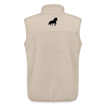 Pferde Silhouetten T-shirt Geschenk Reiter  - Unisex Sherpaweste von Stanley/Stella - Beige - Hinten - AI Model Male 178 light (178cm)