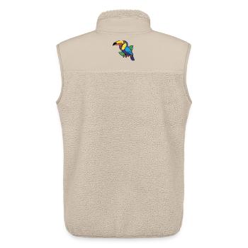 Bunter tropischer Tukan - Unisex Sherpaweste von Stanley/Stella - Beige - Hinten - AI Model Male 178 light (178cm)