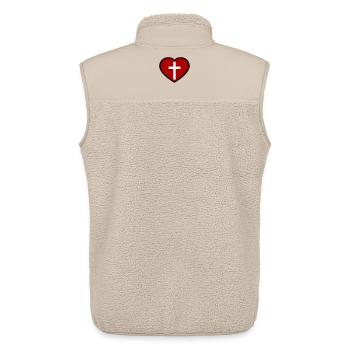 Kreuz und Herz - Unisex Sherpaweste von Stanley/Stella - Beige - Hinten - AI Model Male 178 light (178cm)