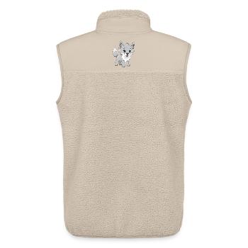 Cute smiling baby wolf - Unisex Sherpa Gilet by Stanley/Stella - beige - Back - AI Model Male 178 light (178cm)
