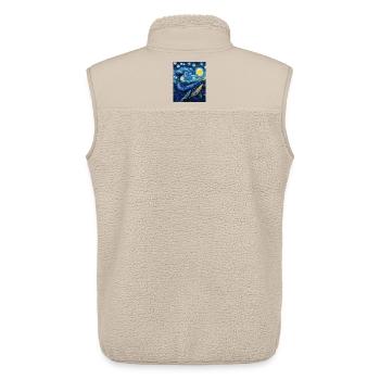 Whale Fish Blue Whale Van Gogh Style Starry Night - Unisex Sherpa Gilet by Stanley/Stella - beige - Back - AI Model Male 178 light (178cm)