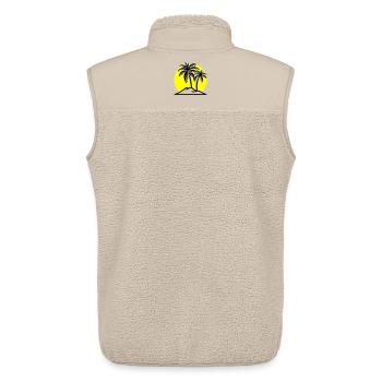 Palmier symbole île de plage - Veste sans manches sherpa unisexe Stanley/Stella - beige - Dos - AI Model Male 178 light (178cm)
