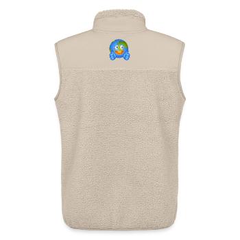 Terre heureuse avec le pouce levé - Style BD - Veste sans manches sherpa unisexe Stanley/Stella - beige - Dos - AI Model Male 178 light (178cm)