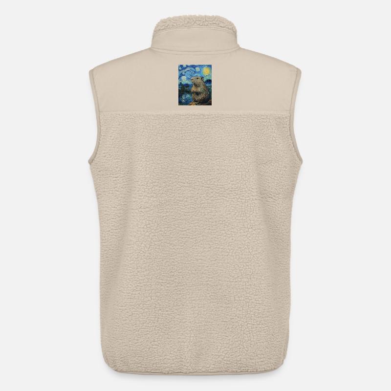 Capybara Van Gogh Style Starry Night - Unisex Sherpaweste von Stanley/Stella - Beige